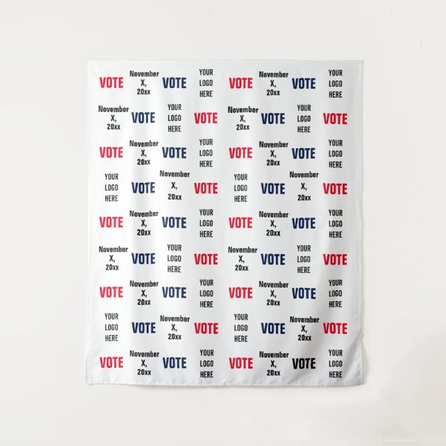 Tenture Fond de selfie de logo de campagne électorale de v (Devant)