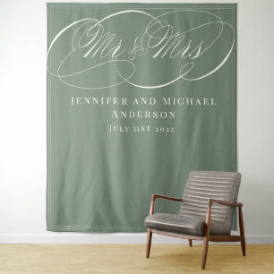 Tenture Fond de stand de mariage M. et Mme Calligraphie Sa