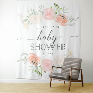 Tenture Fond de stand de photo pour Baby Shower Pastel Blu
