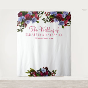 Tenture Fond de stand photo chic bordeaux floral pour mari