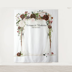 Tenture Fond de stand photo de mariage floral de campagne 