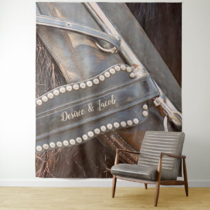 Tenture Fond de stand photo de mariage rustique western ch