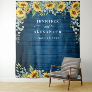 Tenture Fond de stand photo de mariage tournesols eucalypt