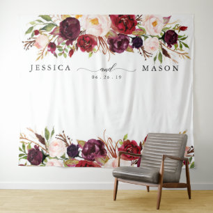 Tenture Fond de stand photo Rustique Bourgogne Marsala Hor