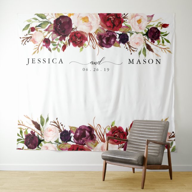 Tenture Fond de stand photo Rustique Bourgogne Marsala Hor (En situation (horizontale))