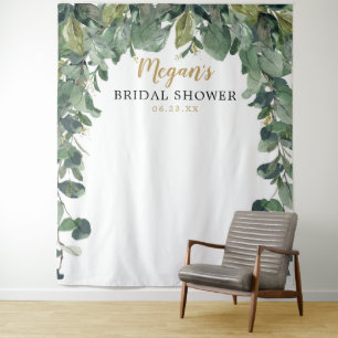 Tenture Fond de toile de douche de mariage - Eucalyptus -