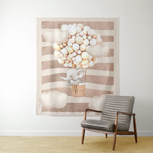 Tenture Fond de toile de douche virtuelle neutre à ballon