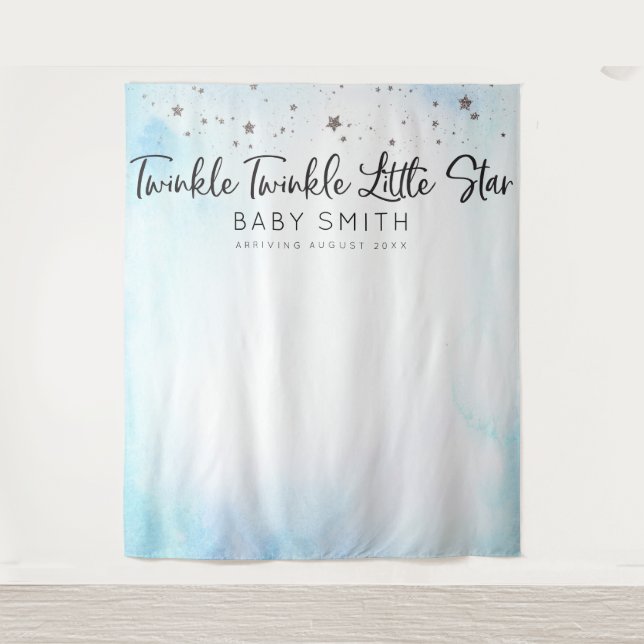 Tenture Fond de toile de fond bleu pour Baby Shower Twinkl (Devant)