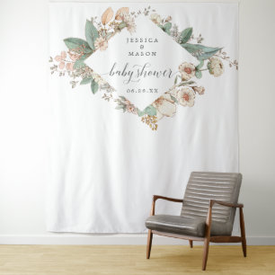 Tenture Fond de toile de fond botanique vintage pour baby