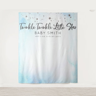 Tenture Fond de toile de fond de Baby Shower Bleu Twinkle