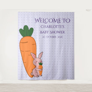 Tenture Fond de toile de fond de Baby Shower de Lapin Mign