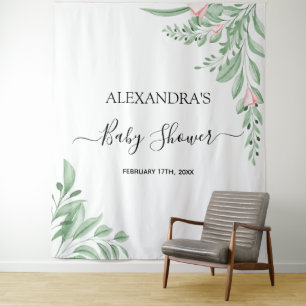 Tenture Fond de toile de fond de Baby Shower de verdure d'