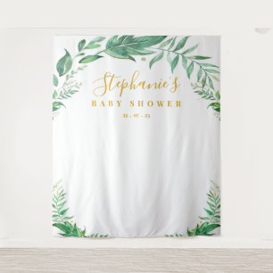 Tenture Fond de toile de fond de Baby Shower en feuillage