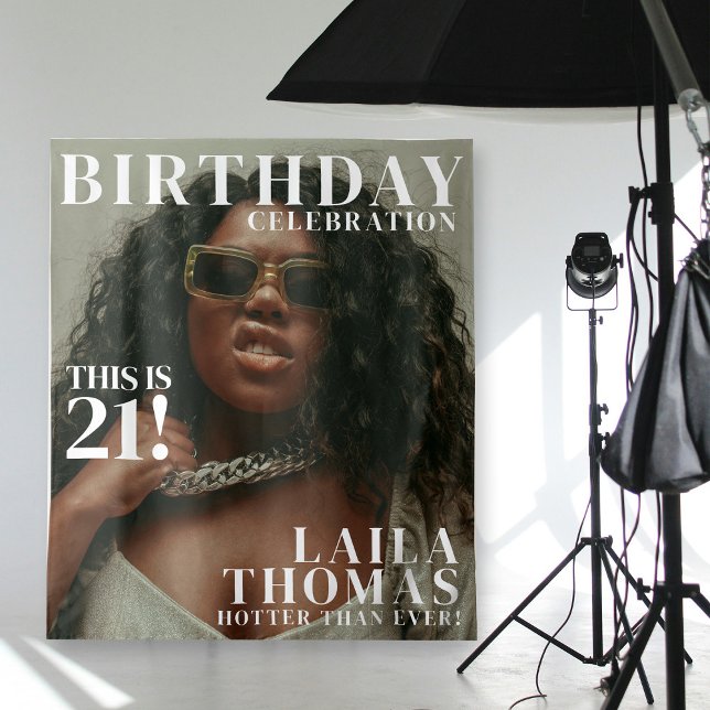 Tenture Fond de toile de fond de couverture de magazine po (Photo Booth Birthday Party Magazine Cover Backdrop)