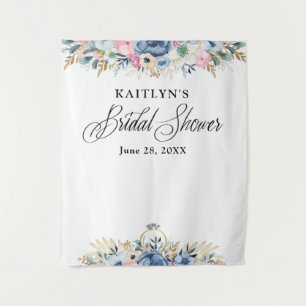 Tenture Fond de toile de fond de douche de mariage floral 