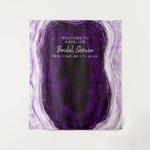 Tenture Fond de toile de fond de douche en géode violette 
