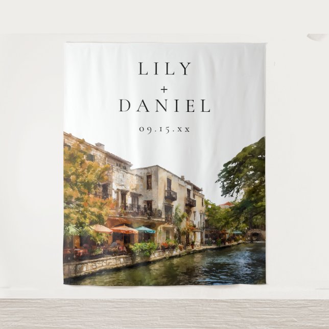 Tenture Fond de toile de fond de mariage à San Antonio (Devant)