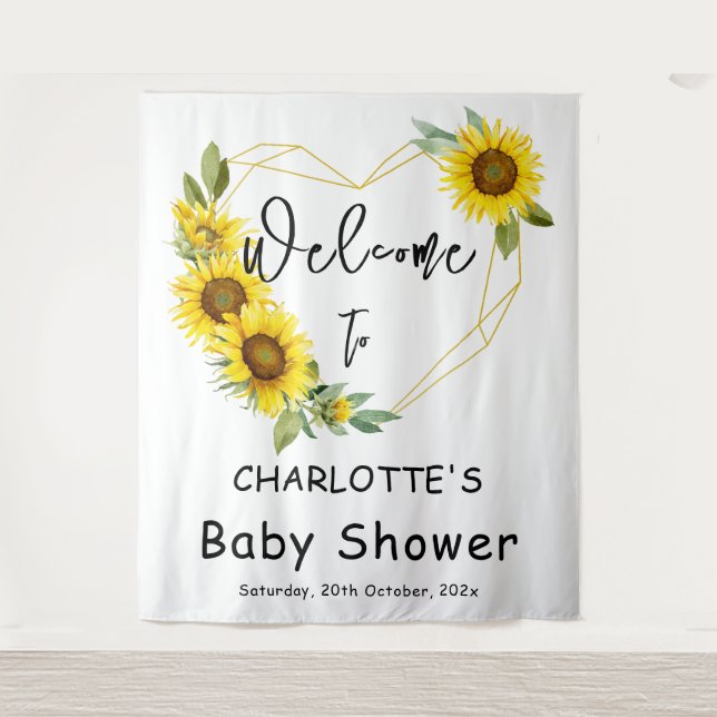 Tenture Fond de toile de fond de shower bébé avec cadre de (Devant)