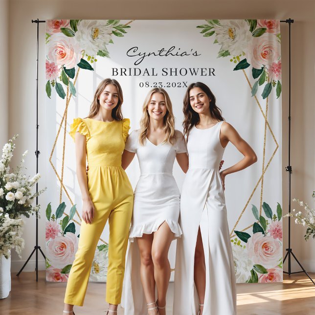 Tenture Fond de toile de fond de shower de mariage géométr (Créateur téléchargé)