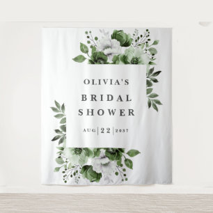 Tenture Fond de toile de fond élégant floral vert olive po