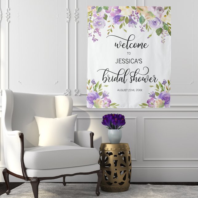 Tenture Fond de toile de fond floral violet de bienvenue p (Créateur téléchargé)