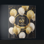 Tenture Fond de toile de fond pour 60e anniversaire or et<br><div class="desc">Tapisserie de toile de fond pour 60e anniversaire or et noir. Roses Blush ©</div>