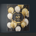 Tenture Fond de toile de fond pour 60e anniversaire or et<br><div class="desc">Tapisserie de toile de fond pour 60e anniversaire or et noir. Roses Blush ©</div>