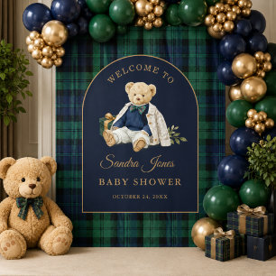 Tenture Fond de toile de fond pour Baby Shower avec un our