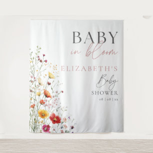 Tenture Fond de toile de fond pour Baby Shower Baby In Blo