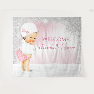 Tenture Fond de toile de fond pour Baby Shower Fille Merve