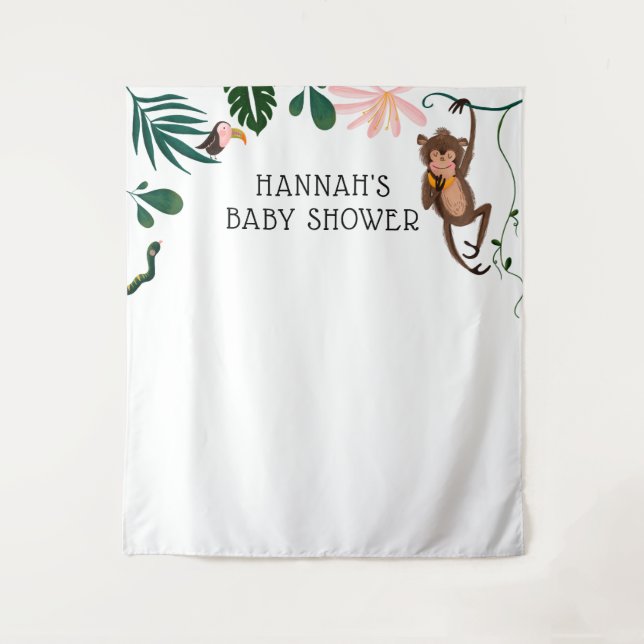 Tenture Fond de toile de fond pour Baby Shower Jungle (Devant)