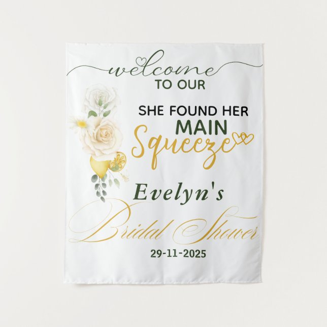 Tenture Fond de toile de fond pour Baby Shower Main Squeez (Devant)