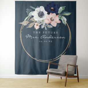 Tenture Fond de toile de fond pour future mariée Navy Bloo