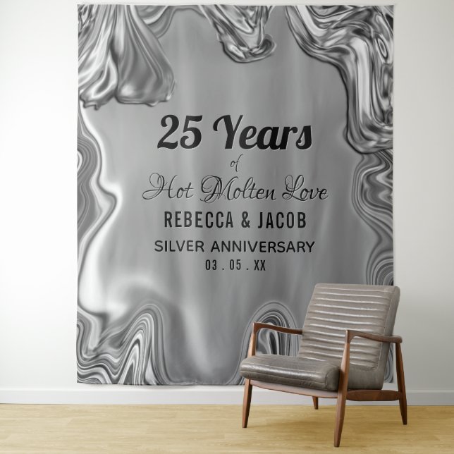 Tenture Fond de toile de fond pour noces d'argent 25 ans (En situation)