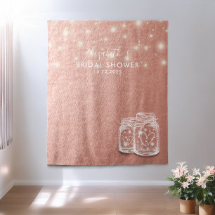Tenture Fond de toile de mariage couple bocaux en maçonner