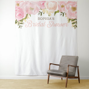 Tenture Fond de toile de mariage floral rose Prop de photo