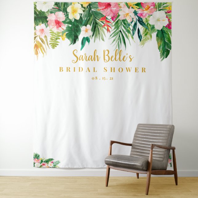 Tenture Fond de toile de mariage tropical, accessoire de p (En situation)