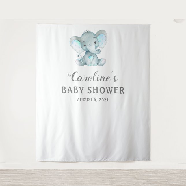 Tenture Fond de toilette de bébé éléphant, accessoire de p (Devant)