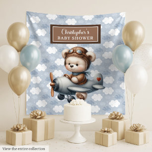 Tenture Fond de toilette de bébé pilote ourson charmant