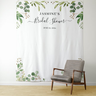 Tenture Fond de toilette de mariage à la verdure d'eucalyp