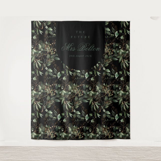 Tenture Fond de toilette de mariage bohème à arche en euca (Devant)