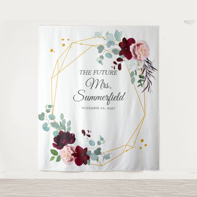 Tenture Fond de toilette de mariage floral de verdure d'Eu (Devant)