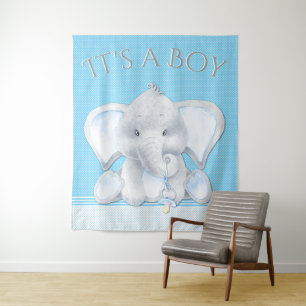 Tenture Fond de toilette pour bébé éléphant garçon