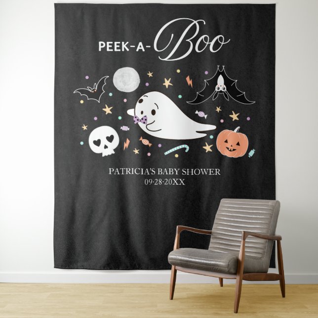 Tenture Fond de toilette pour bébé Halloween Fantôme Peek- (En situation)