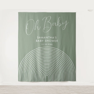 Tenture Fond de toilette pour bébé vert sauge moderne