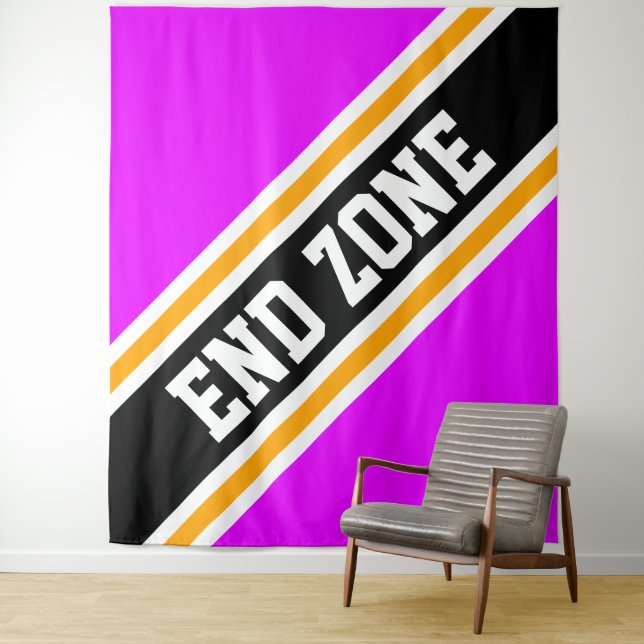 Tenture Fond de zone de fin rose vif avec bandes de course (En situation)