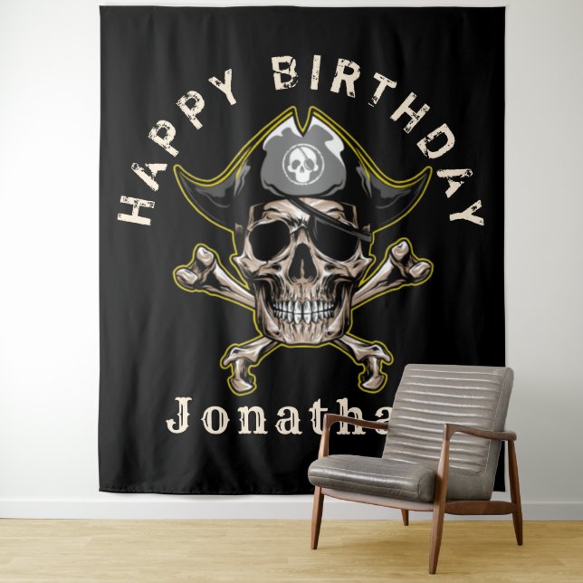 Tenture Fond décoratif Crâne de Pirate (En situation)