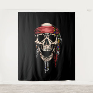Tenture Fond décoratif crâne de pirate fantôme Yo Ho Ho