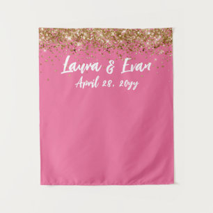 Tenture Fond d'écran personnalisé Mariage Photo Booth Pink