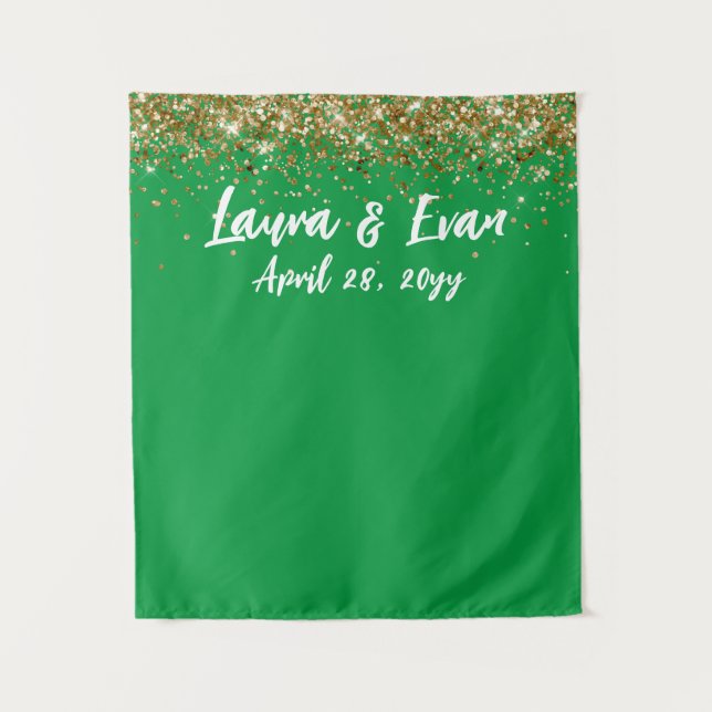 Tenture Fond d'écran personnalisé Mariage Photo Booth Vert (Devant)